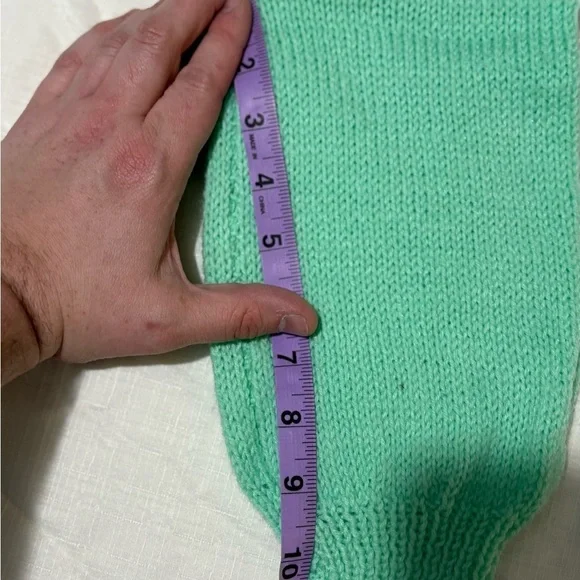 Vintage Green and White Striped Knit Baby Outfit - Picture 12 of 12